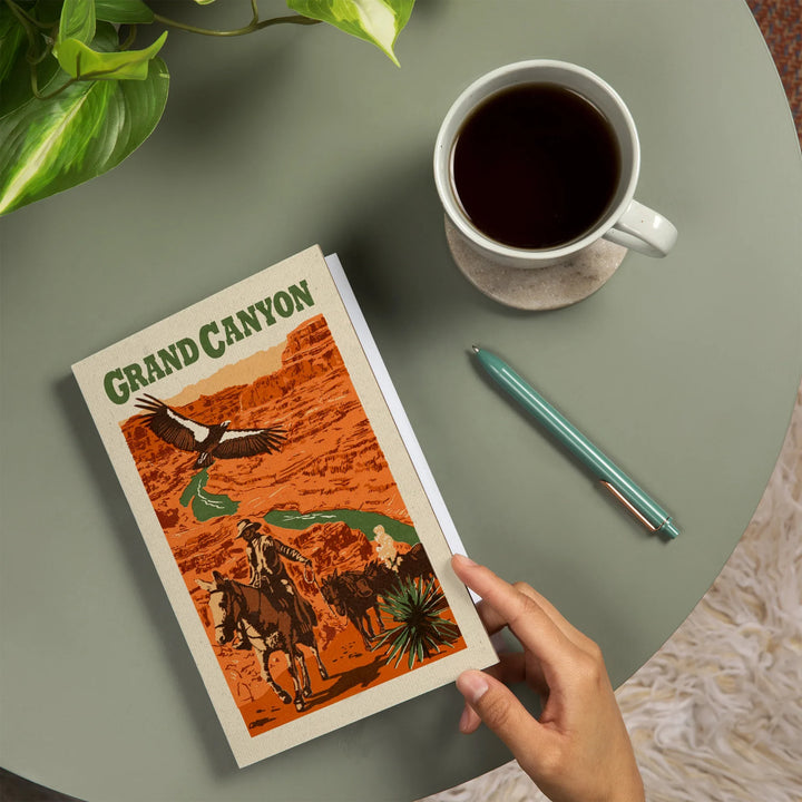 Lined 6x9 Journal, Grand Canyon National Park, Arizona, Woodblock, Lay Flat, 193 Pages, FSC paper