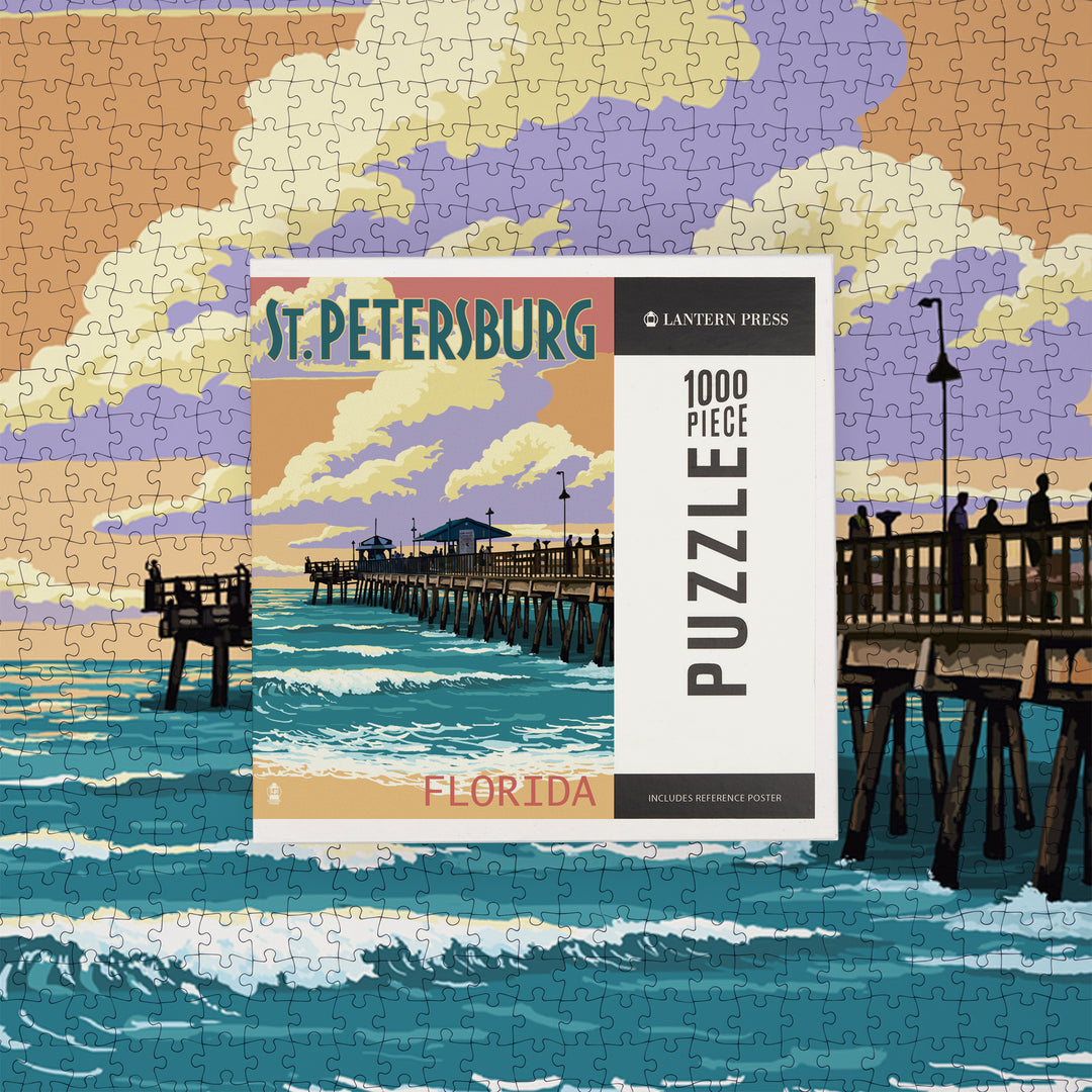 St Petersburg, Florida, Pier and Sunset, Jigsaw Puzzle