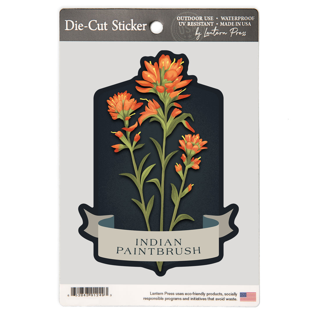 Vintage Flora Noir, Indian Paintbrush, Vinyl Sticker