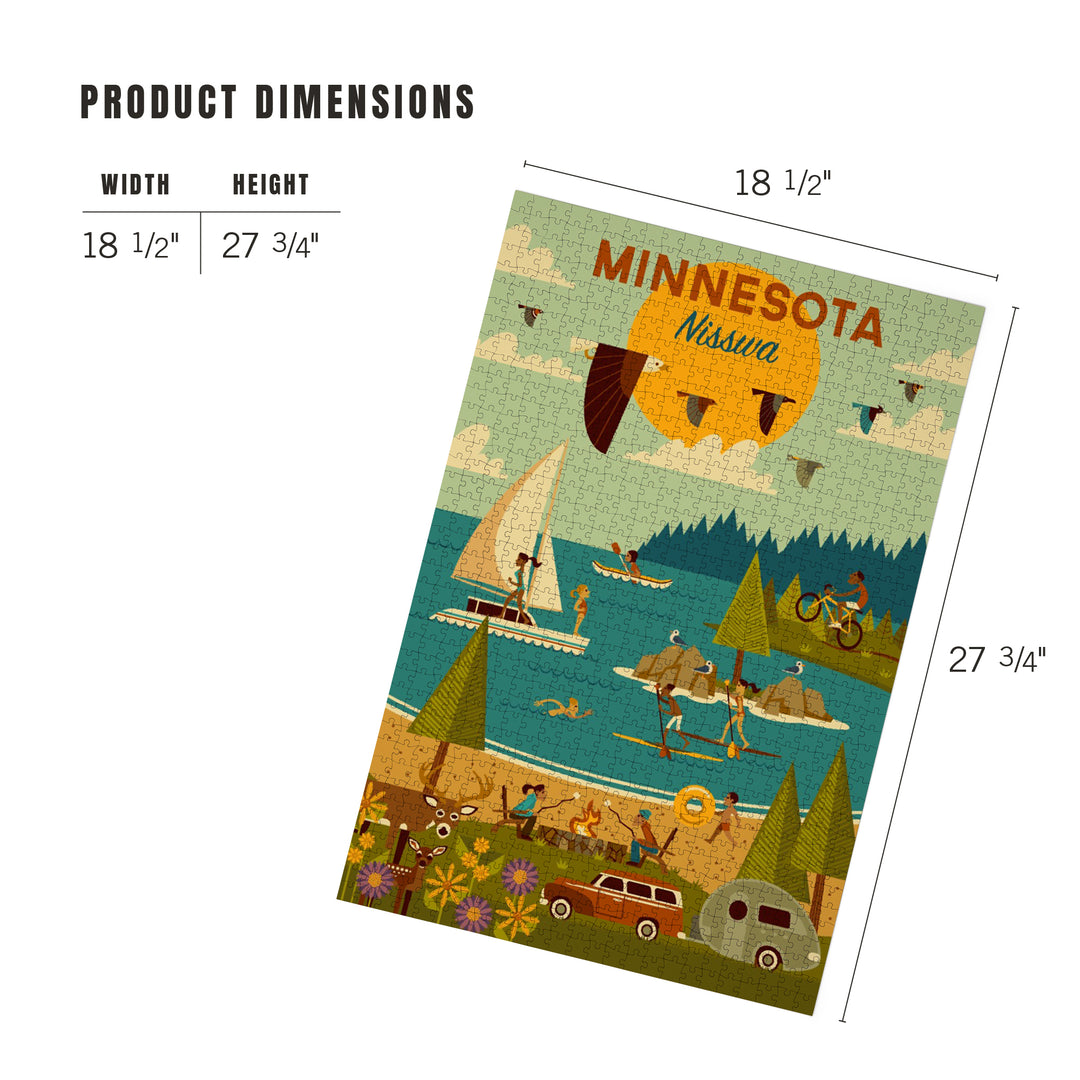 Nisswa, Minnesota, Lake Geometric, 1000 Piece Jigsaw Puzzle