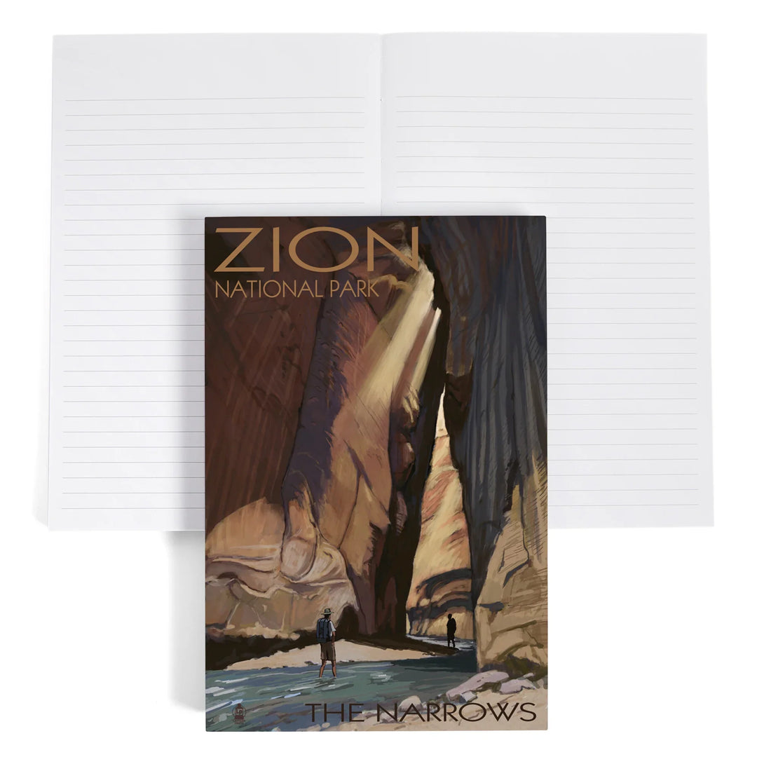Lined 6x9 Journal, Zion National Park, Utah, The Narrows, Lay Flat, 193 Pages, FSC paper