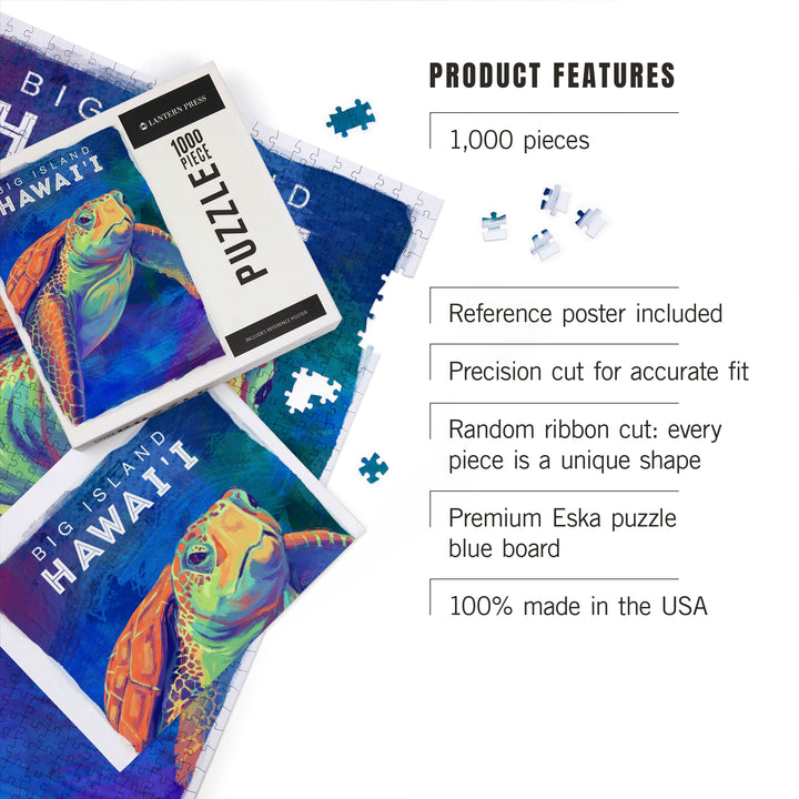 Big Island, Hawaii, Sea Turtle, Vivid, 1000 Piece Jigsaw Puzzle