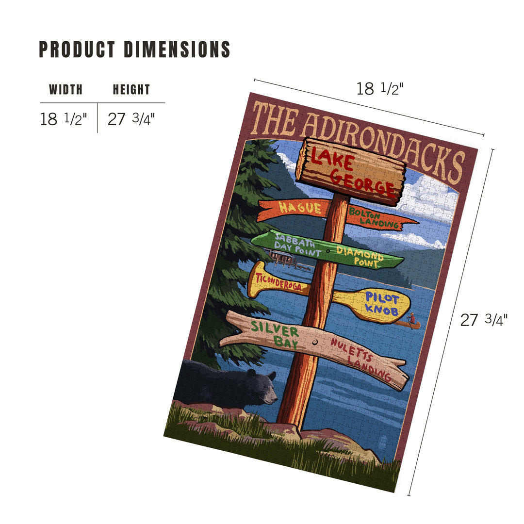 Lake George, New York, The Adirondacks, Destinations Sign, Jigsaw Puzzle