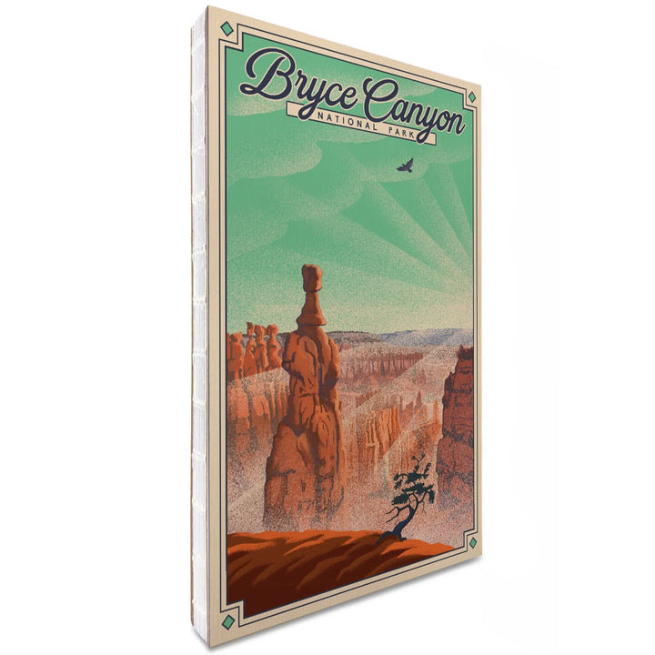 Lined 6x9 Journal, Bryce Canyon National Park, Utah, Bryce Point, Lithograph National Park Series, Lay Flat, 193 Pages, FSC paper