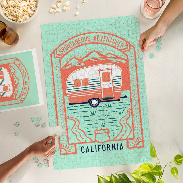 California, Lake Life Series, Spontaneous Adventurer, Jigsaw Puzzle - Lantern Press