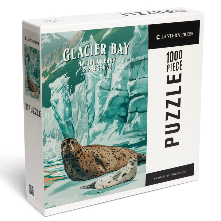 Glacier Bay National Park and Preserve, Alaska, Painterly National Park Series, 1000 Piece Jigsaw Puzzle