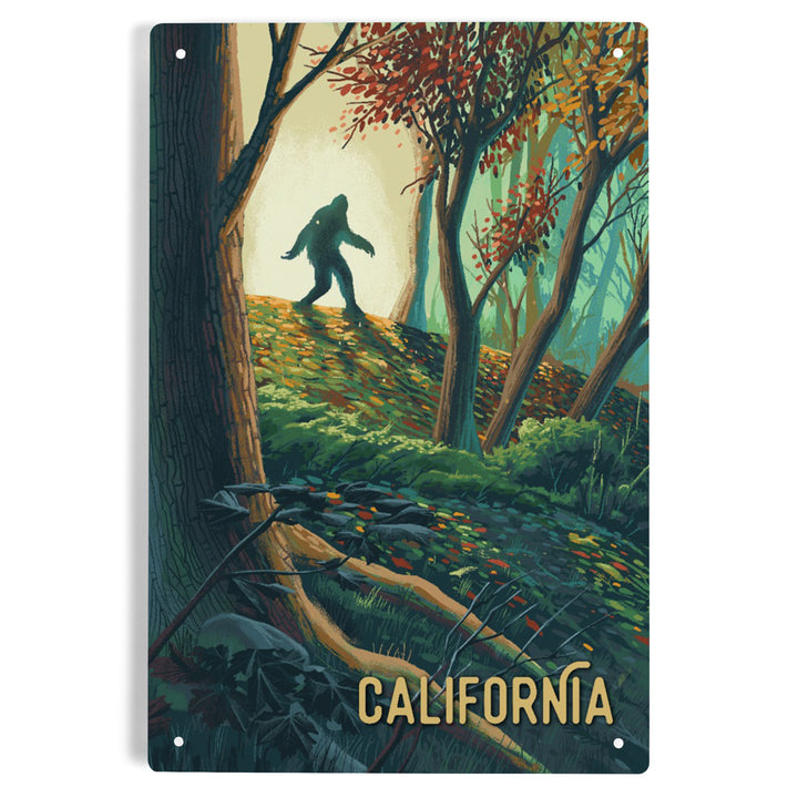 California, Wanderer, Bigfoot in Forest, Metal Signs