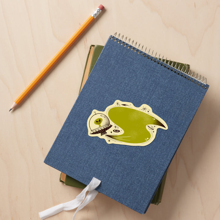 Midcentury, Alien, Vinyl Sticker