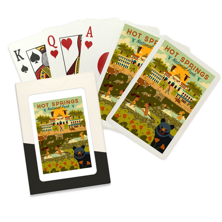 Playing Cards, Hot Springs National Park, Arkansas, Geometric National Park Series, 52 Card Deck with Jokers in Box, Unique Art