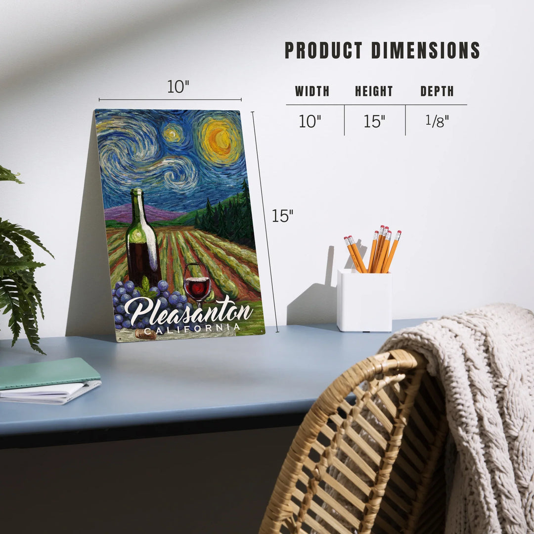 Pleasanton, California, Vineyard, Starry Night, Wood Sign and Postcards