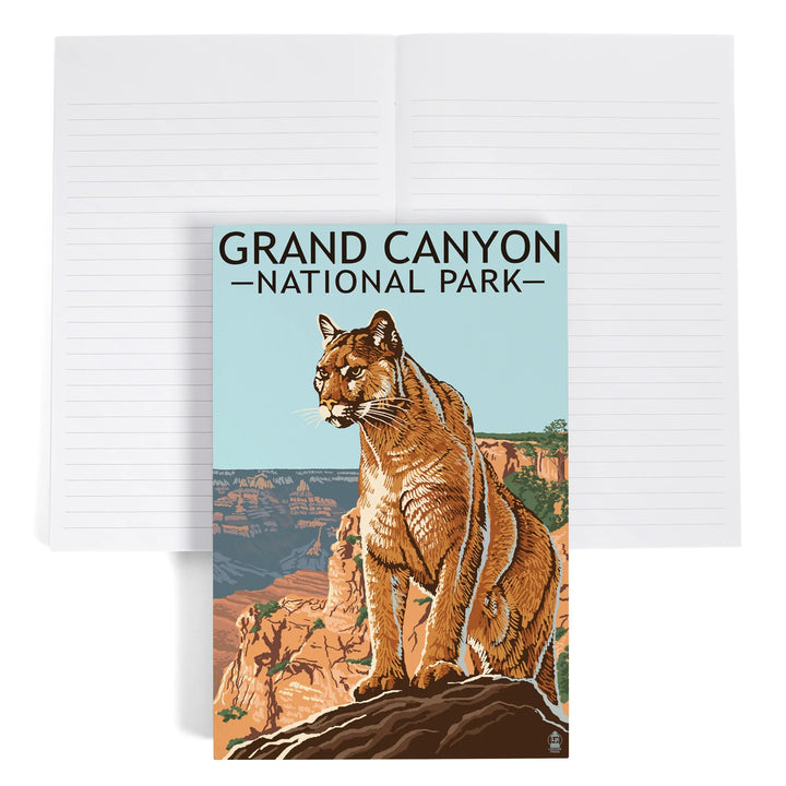 Lined 6x9 Journal, Grand Canyon National Park, Mountain Lion, Lay Flat, 193 Pages, FSC paper