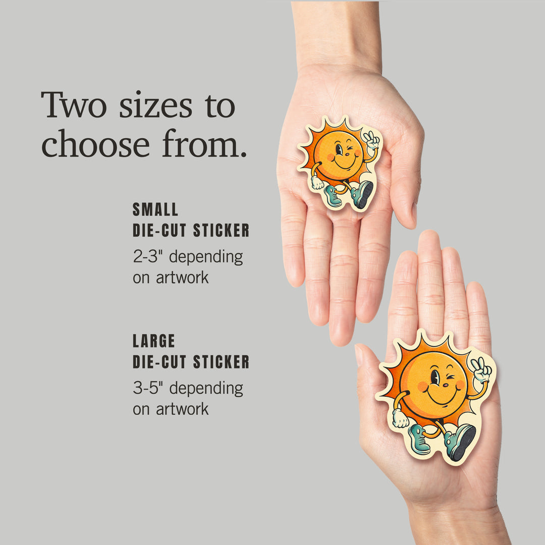 Vintage Mascot, Upbeat Sunshine, Vinyl Sticker