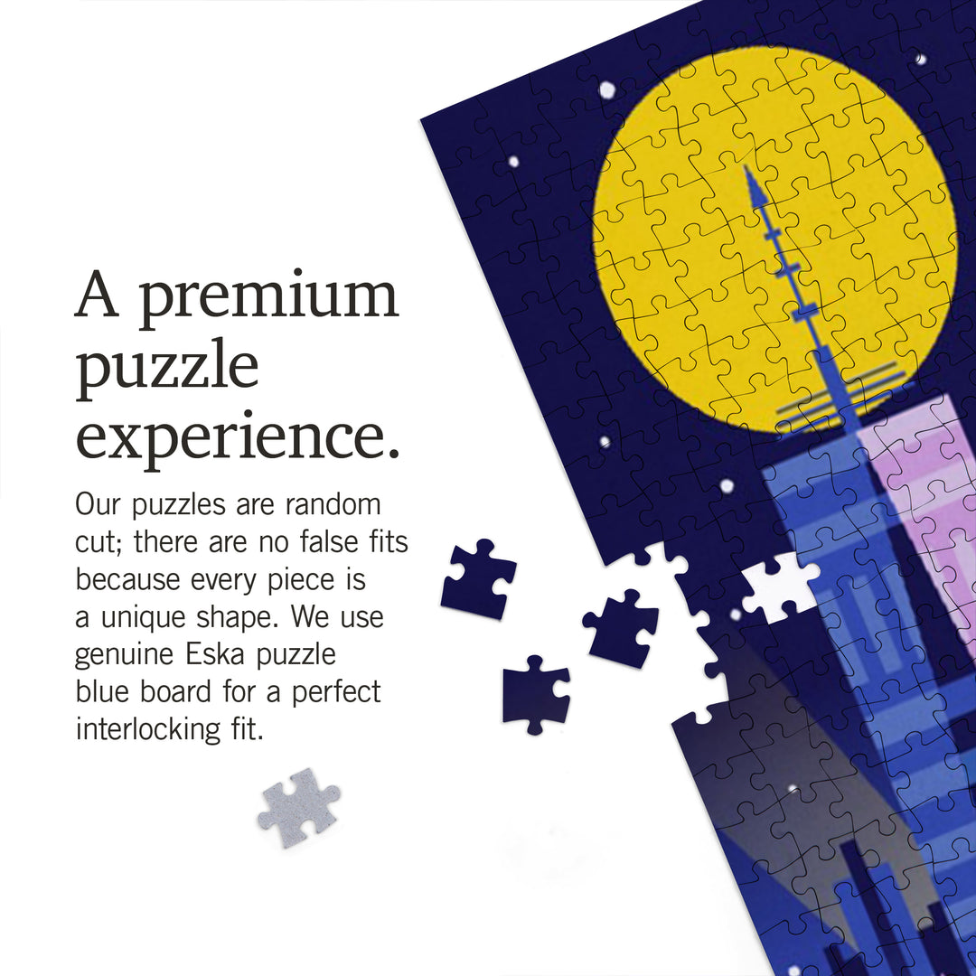 New York City, Retro Skyline Chromatic Series, Jigsaw Puzzle