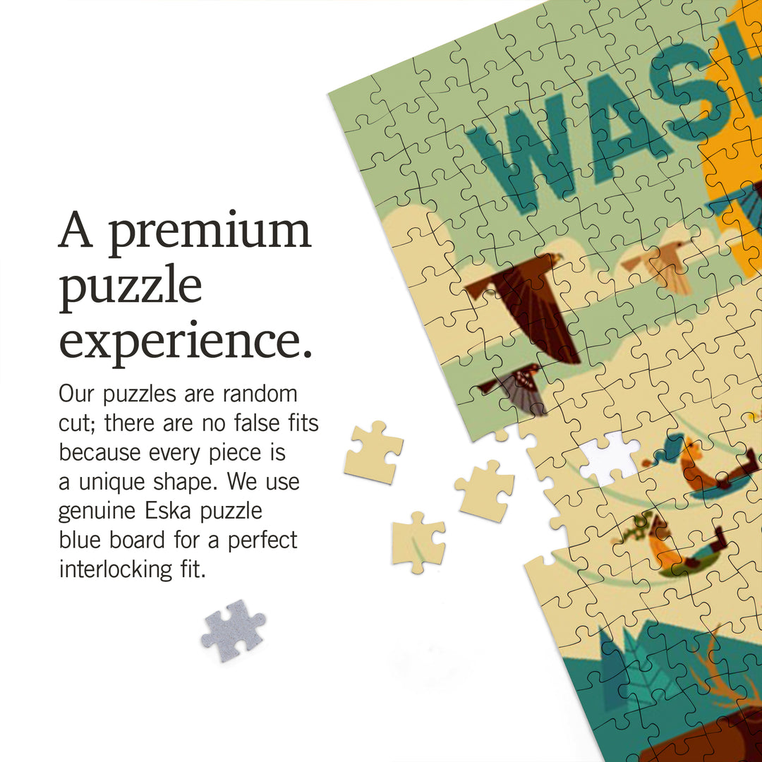 Washington, Geometric, The Mountains Are Calling, 1000 Piece Jigsaw Puzzle