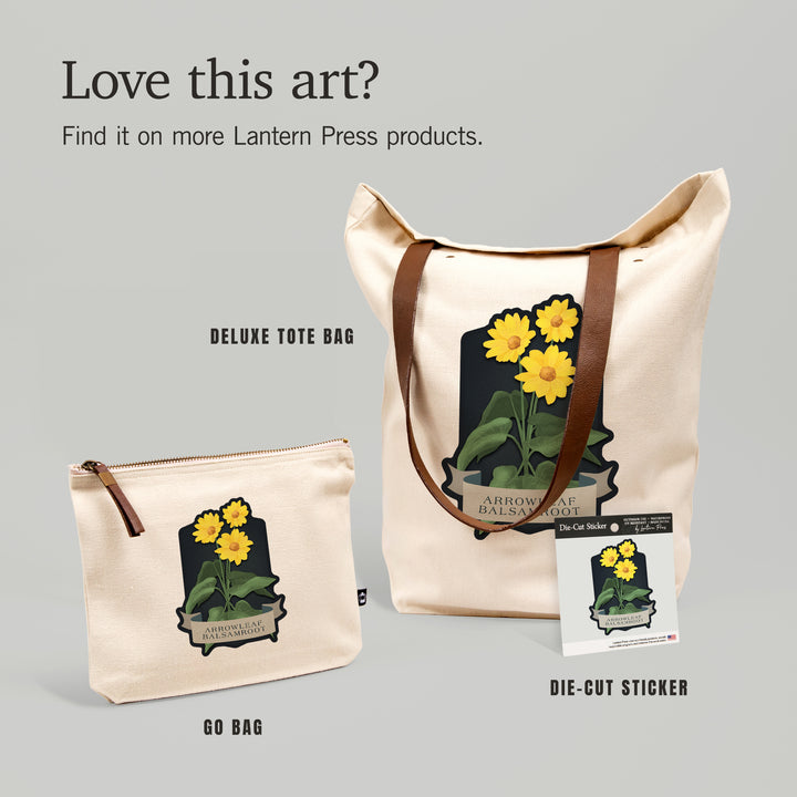 Vintage Flora Noir, Arrowleaf Balsamroot, Vinyl Sticker