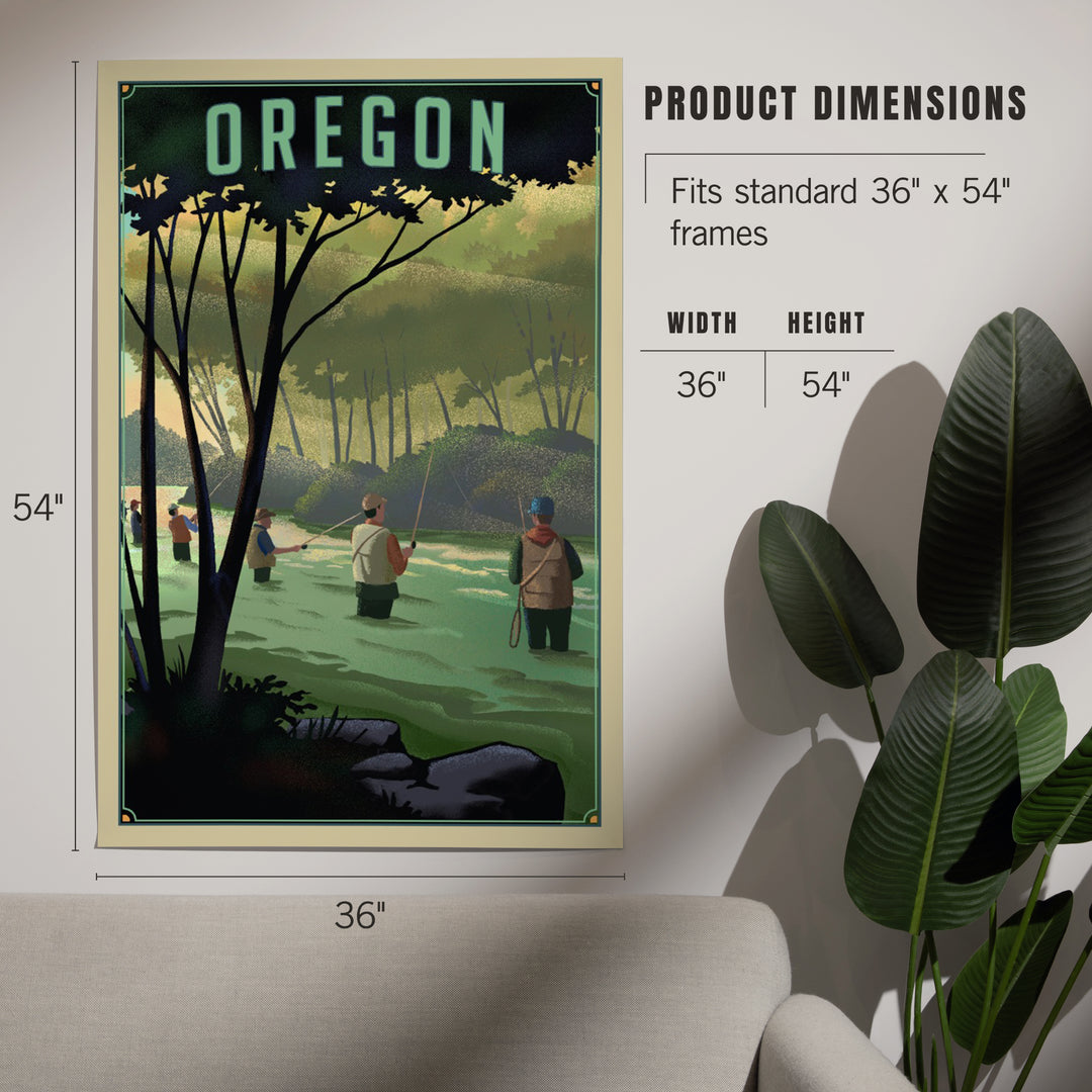 Oregon, Fishing, Lithograph, Art & Giclee Prints
