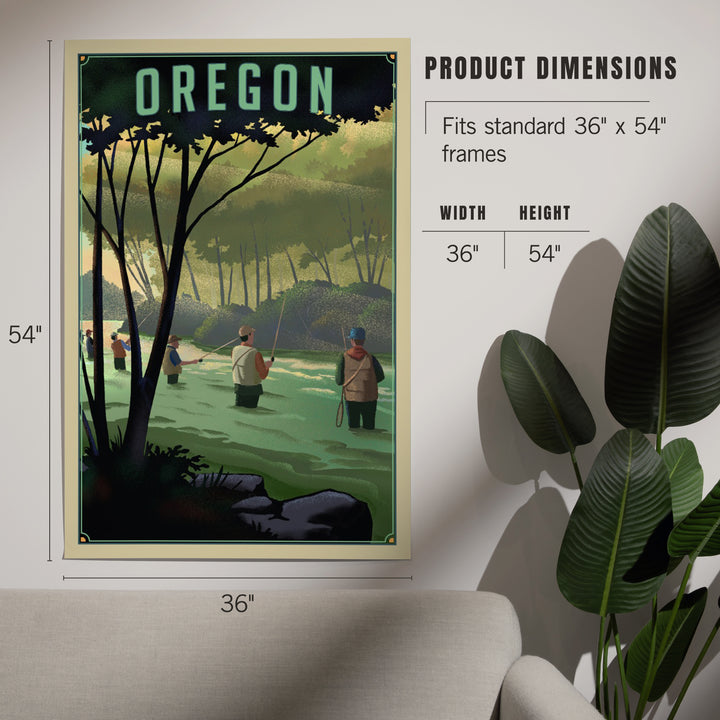 Oregon, Fishing, Lithograph, Art & Giclee Prints