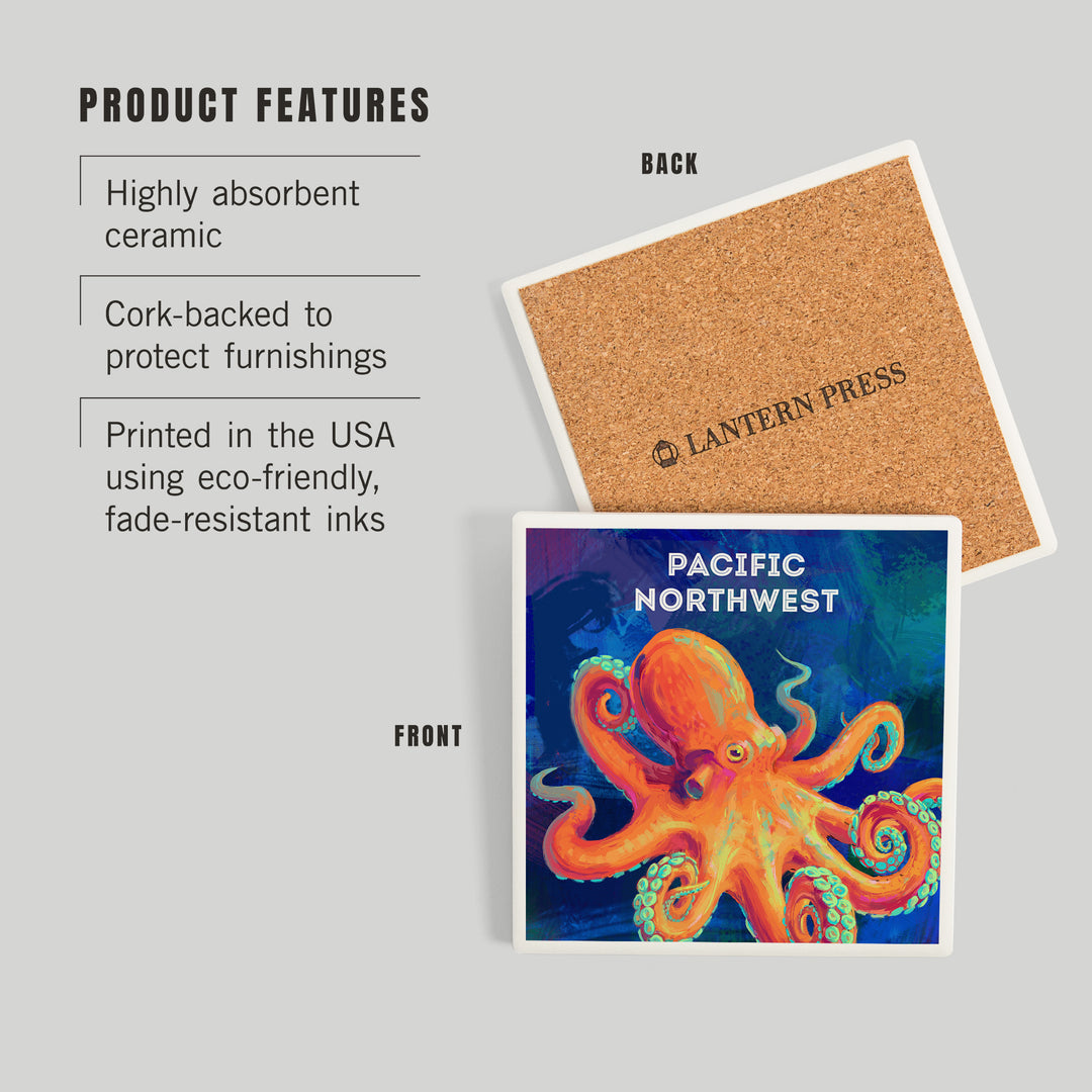 Pacific Northwest, Vivid, Octopus, Coasters