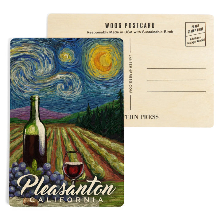 Pleasanton, California, Vineyard, Starry Night, Wood Sign and Postcards