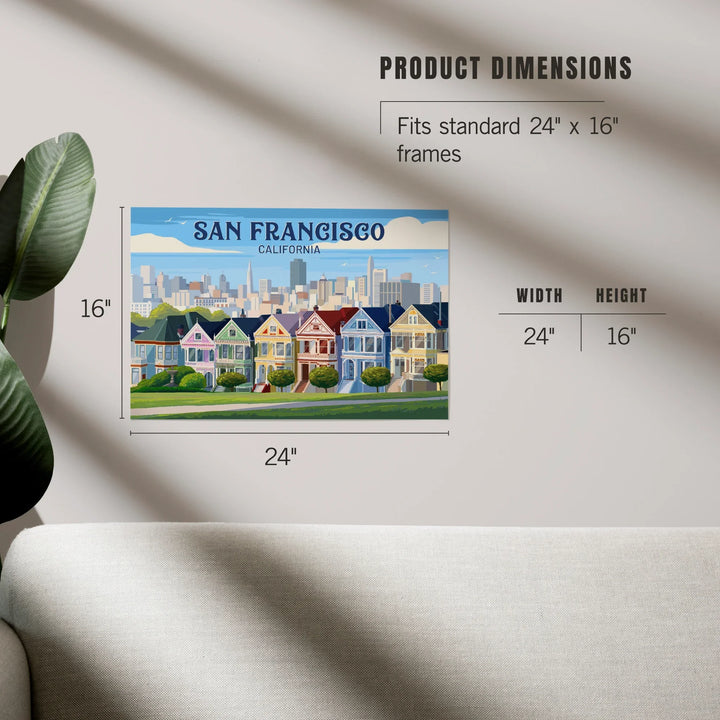 San Francisco, California, Painterly, Painted Houses, Art & Giclee Prints