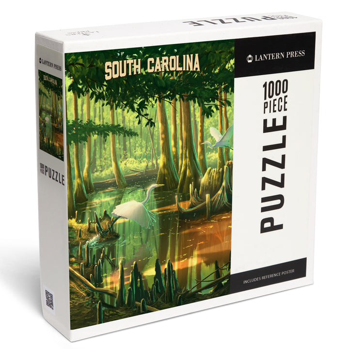 South Carolina, Oil Painting, Swamp, 1000 Piece Jigsaw Puzzle