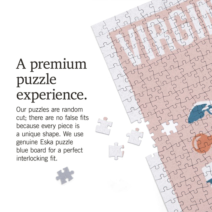 Virginia Beach, Virginia, Letterpress Anchor, Jigsaw Puzzle