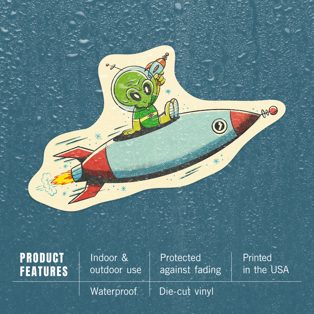 Vintage Mascot, Alien, Vinyl Sticker