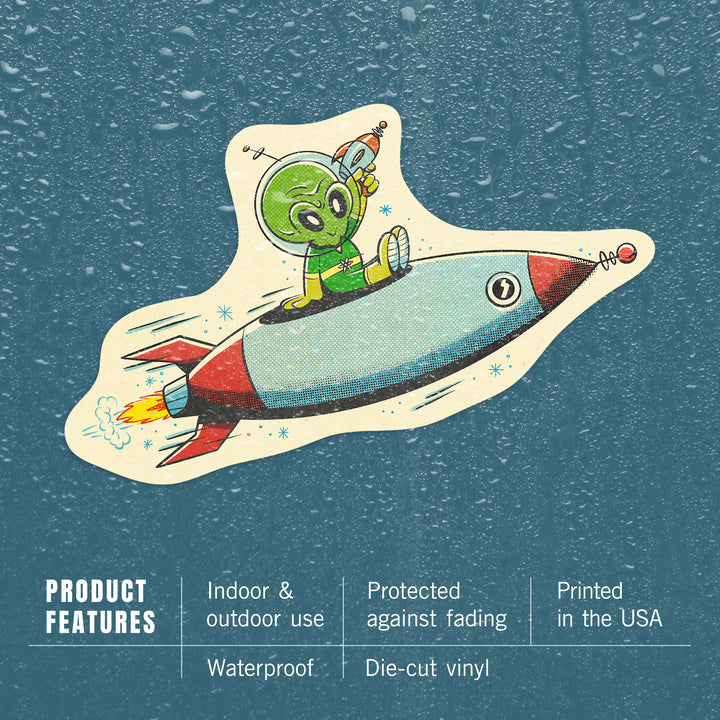 Vintage Mascot, Alien, Vinyl Sticker