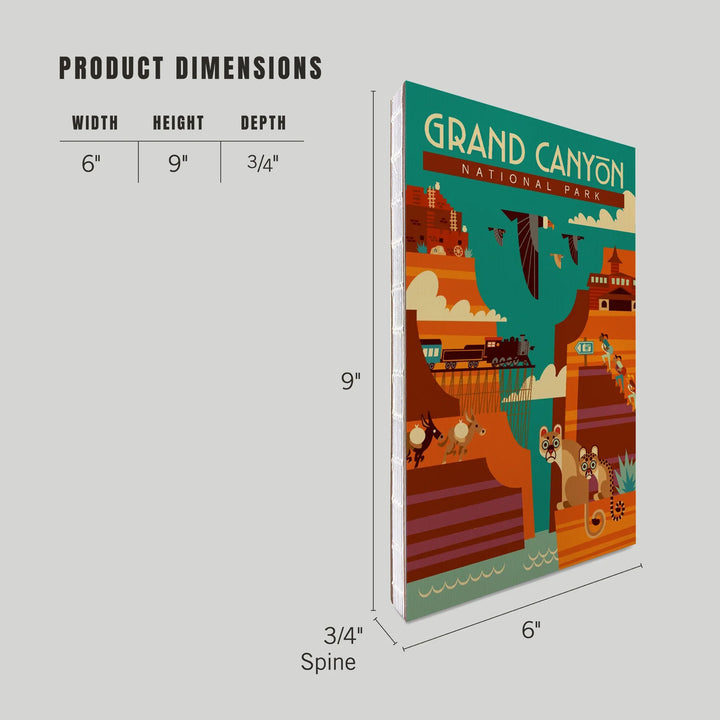 Lined 6x9 Journal, Grand Canyon National Park, Arizona, Geometric, Simple Day Scene, Lay Flat, 193 Pages, FSC paper