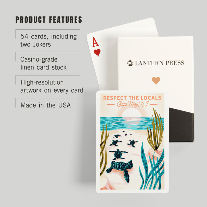 Playing Cards, Cape May, New Jersey, Courageous Explorer Collection, Respect the Locals, 52 Card Deck with Jokers in Box, Unique Art
