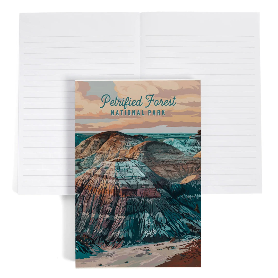 Lined 6x9 Journal, Petrified Forest National Park, Arizona, Painterly National Park Series, Lay Flat, 193 Pages, FSC paper