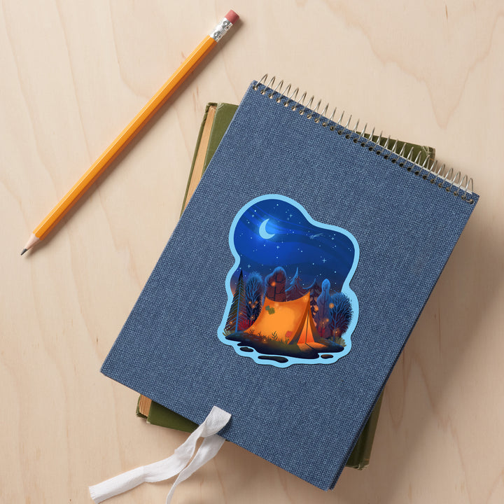 Storybook, Camping, Vinyl Sticker