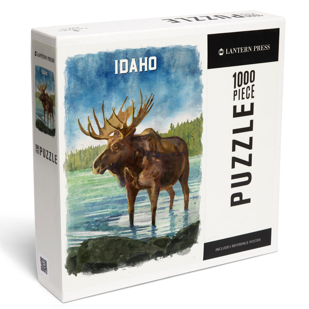 Idaho, Watercolor Study, Moose, 1000 Piece Jigsaw Puzzle