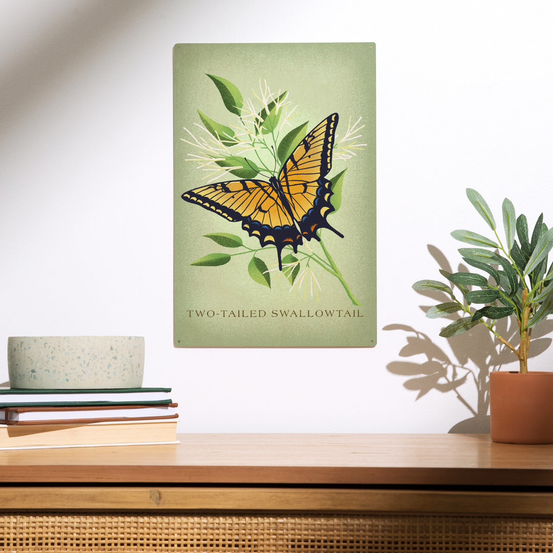 Vintage Flora, Two-Tailed Swallowtail, Wood Sign and Postcards