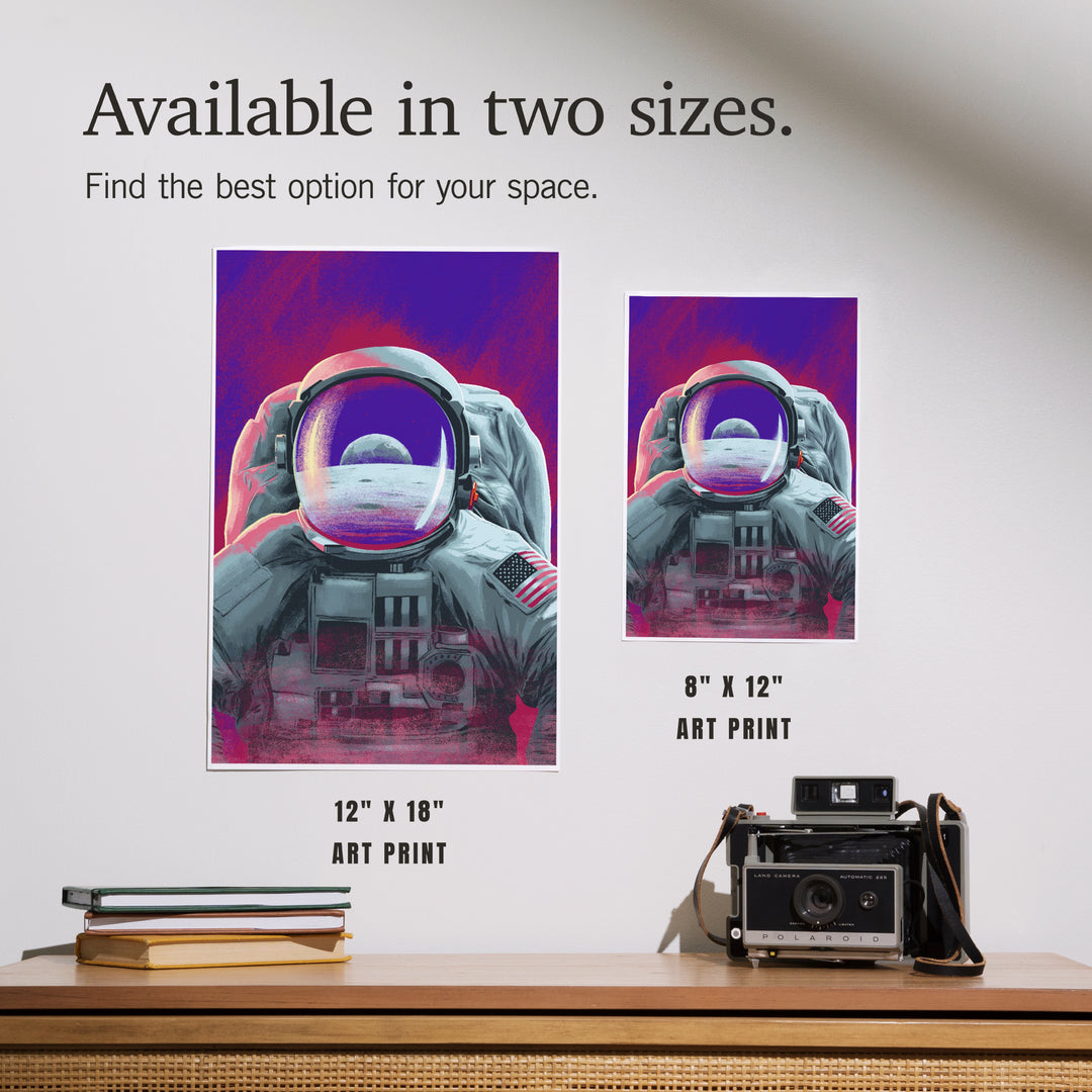 Because, Science Collection, Astronaut, Moon Reflection, Art & Giclee Prints