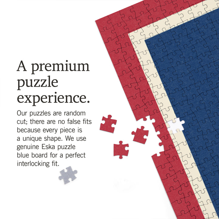 Wyoming State Flag, Letterpress, 1000 Piece Jigsaw Puzzle