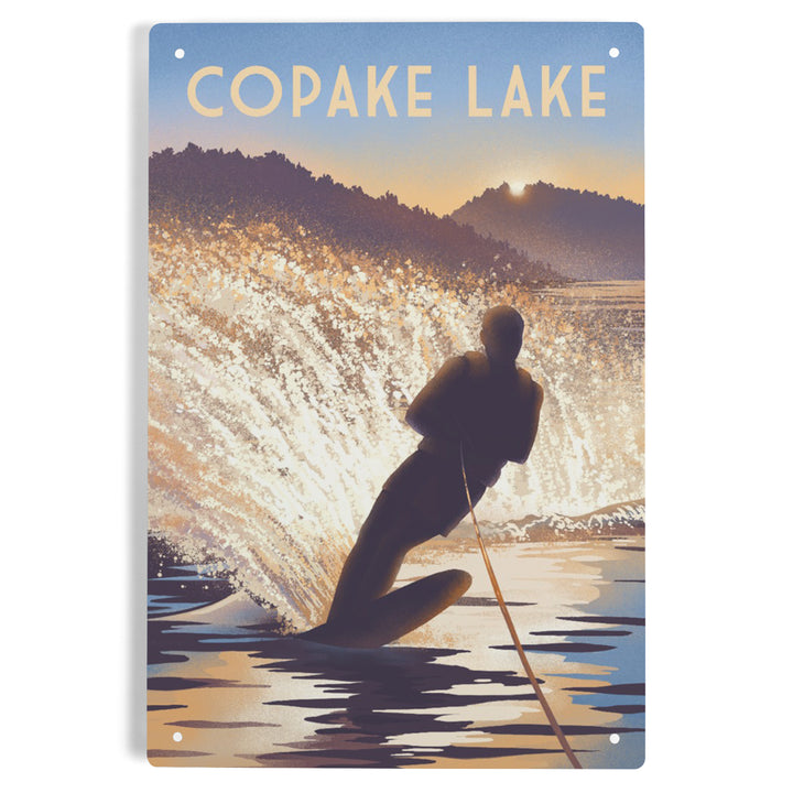 Copake Lake, New York, Get Outside Series, Wake Surfing, Metal Signs - Lantern Press