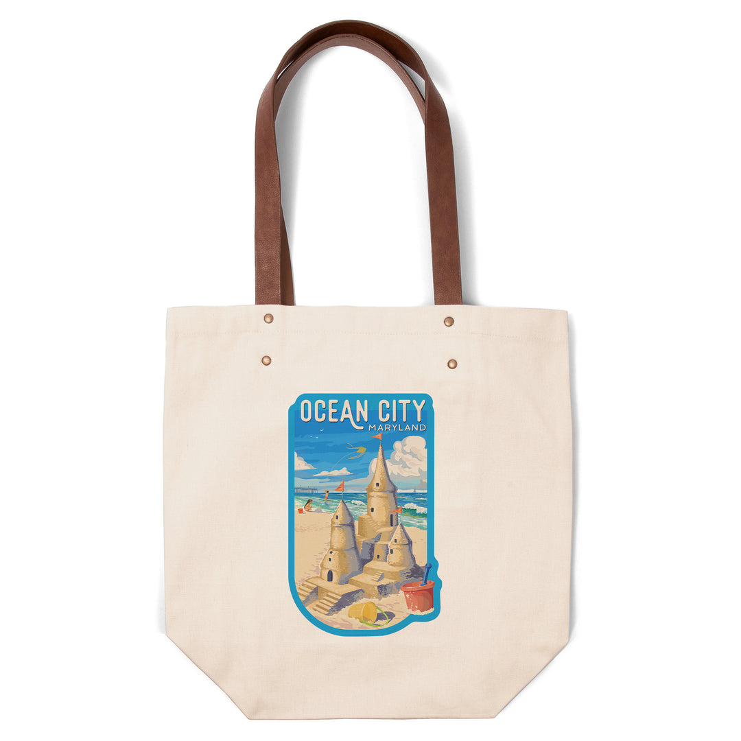 Ocean City, Maryland, Painterly, Soak Up Summer, Sand Castle, Contour, Deluxe Tote