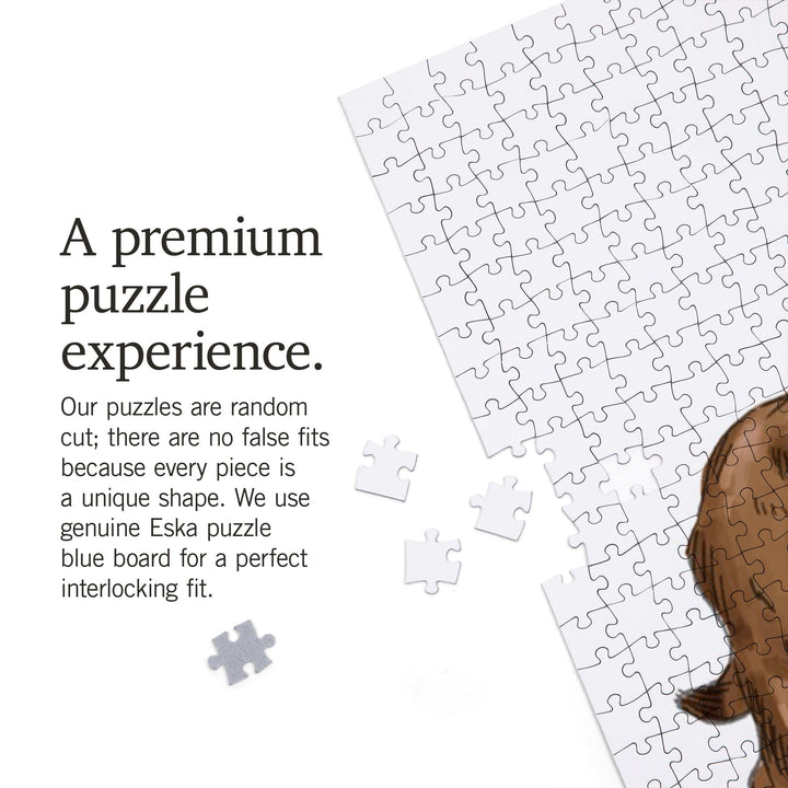 Dachshund Brown, Life is Better, White Background, Jigsaw Puzzle Puzzle Lantern Press 