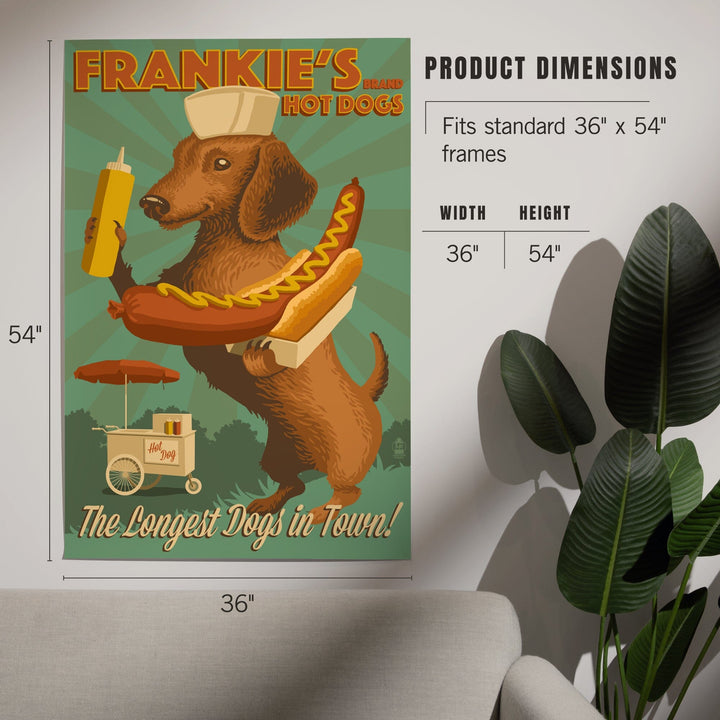 Dachshund, Retro Hotdog Ad, Art & Giclee Prints Art Lantern Press 