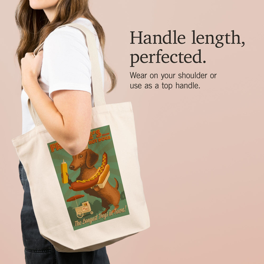 Dachshund, Retro Hotdog Ad, Tote Bag Totes Lantern Press 