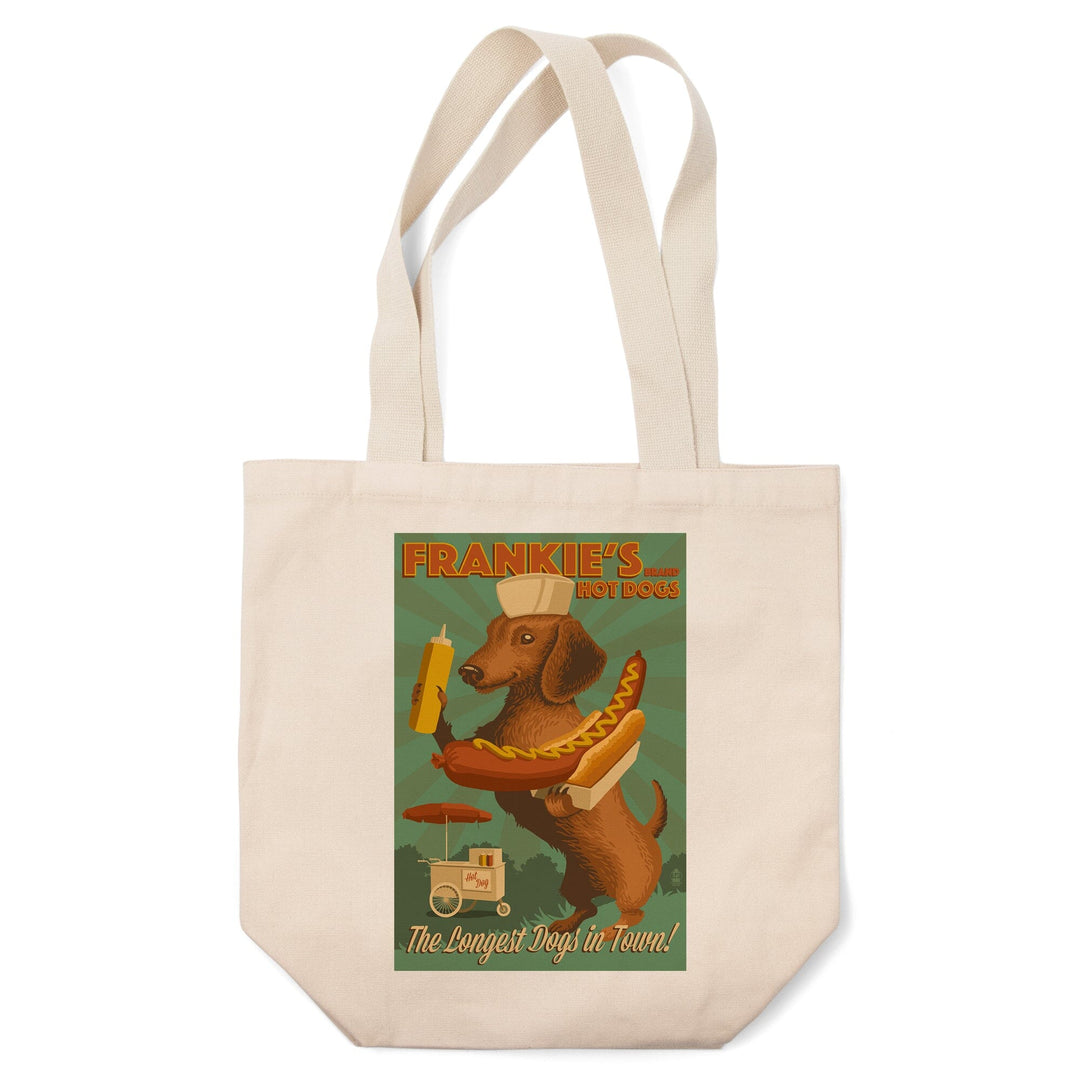 Dachshund, Retro Hotdog Ad, Tote Bag Totes Lantern Press 
