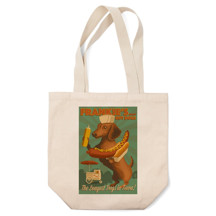 Dachshund, Retro Hotdog Ad, Tote Bag Totes Lantern Press 