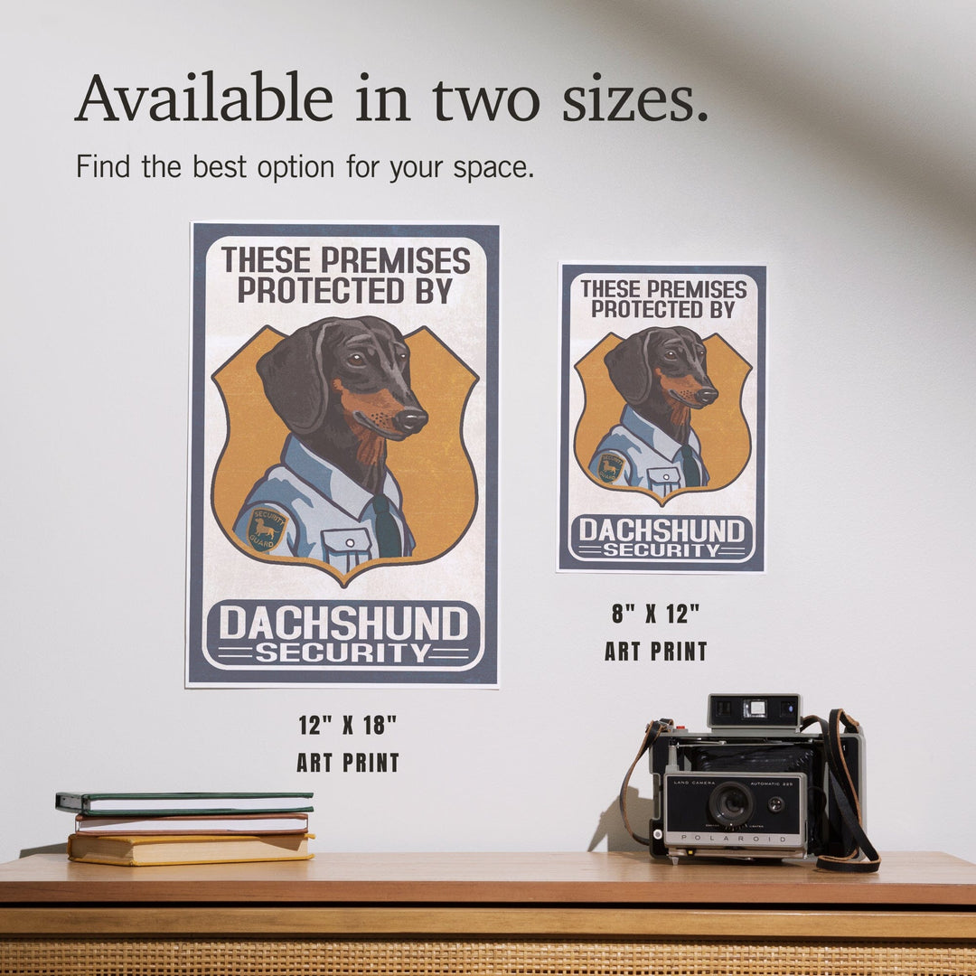 Dachshund Security Black and Tan, Dog Sign, Art & Giclee Prints Art Lantern Press 