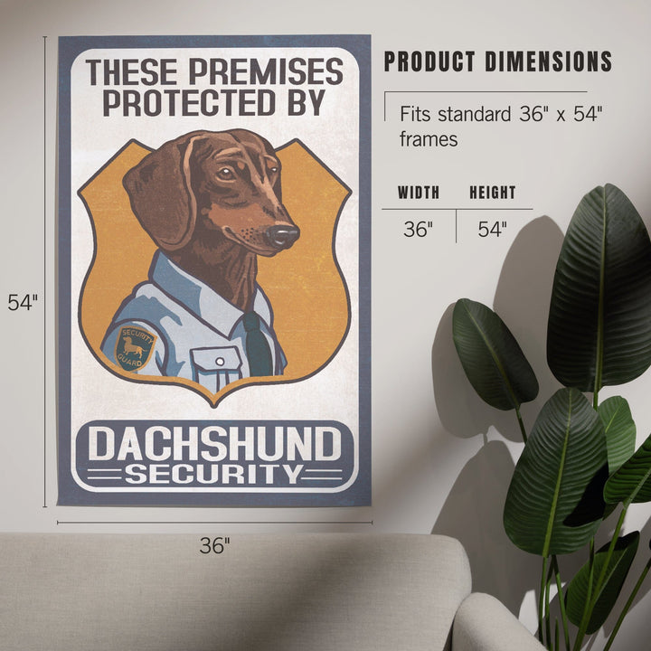 Dachshund Security, Dog Sign, Art & Giclee Prints Art Lantern Press 