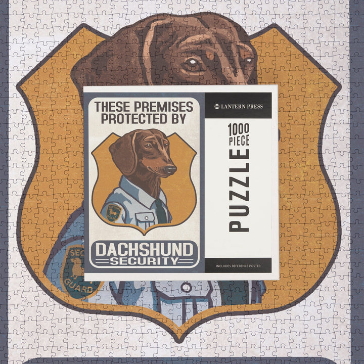 Dachshund Security, Dog Sign, Jigsaw Puzzle Puzzle Lantern Press 