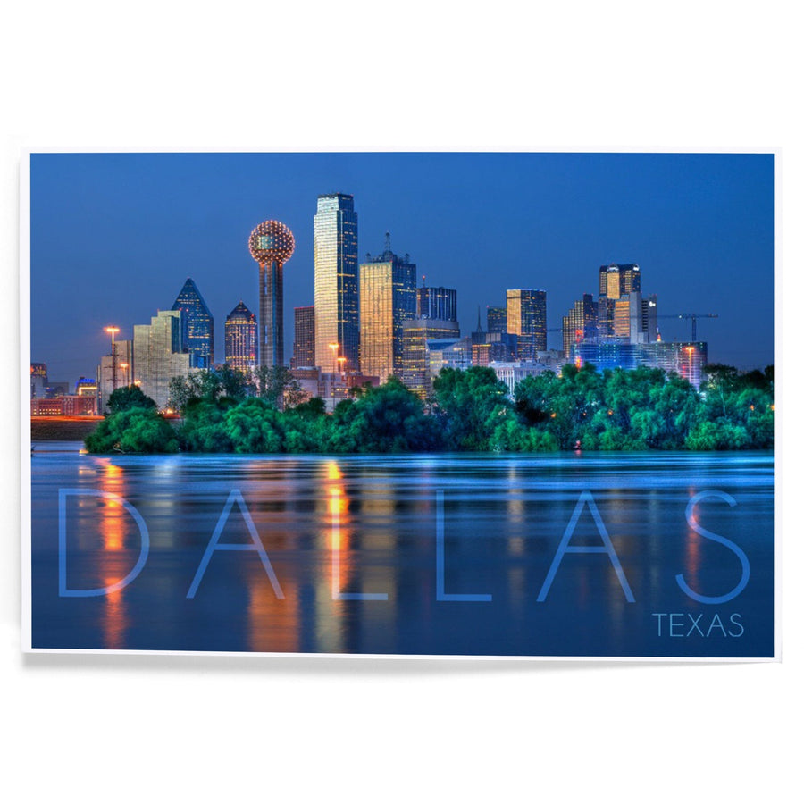 Dallas, Texas, Skyline and Reflection, Art & Giclee Prints Art Lantern Press 
