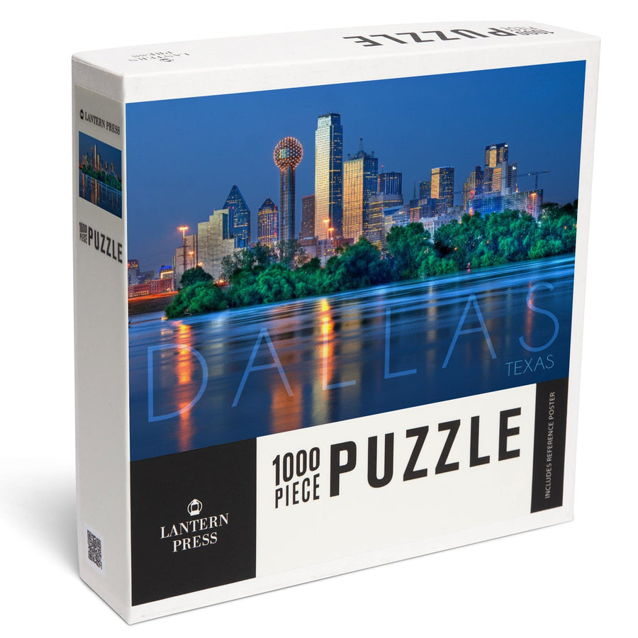 Dallas, Texas, Skyline and Reflection, Jigsaw Puzzle Puzzle Lantern Press 