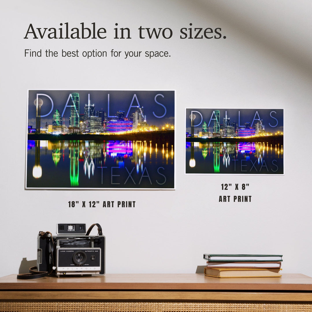 Dallas, Texas, Skyline at Night, Art & Giclee Prints - Lantern Press