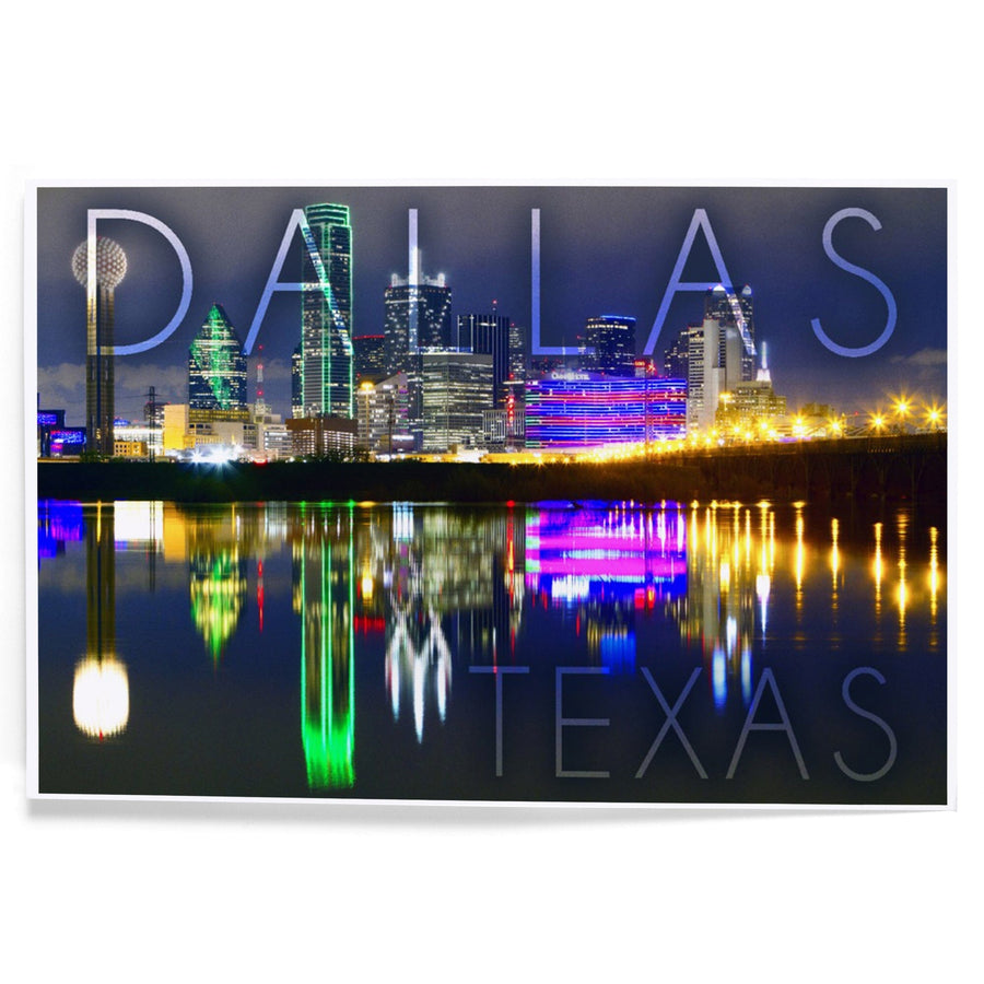 Dallas, Texas, Skyline at Night, Art & Giclee Prints Art Lantern Press 